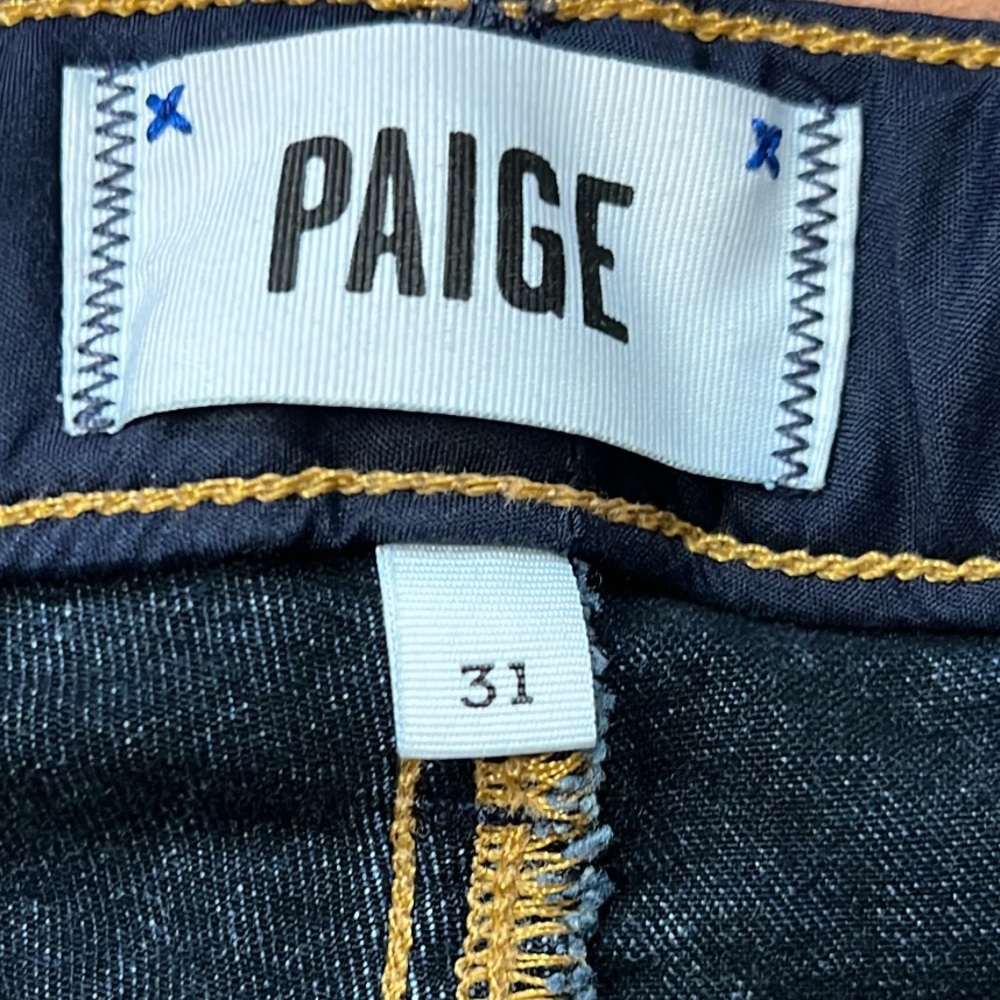 Paige Manhattan Bootcut Jeans 31 Dark Wash High Rise Stretch Denim USA - Picture 3 of 7